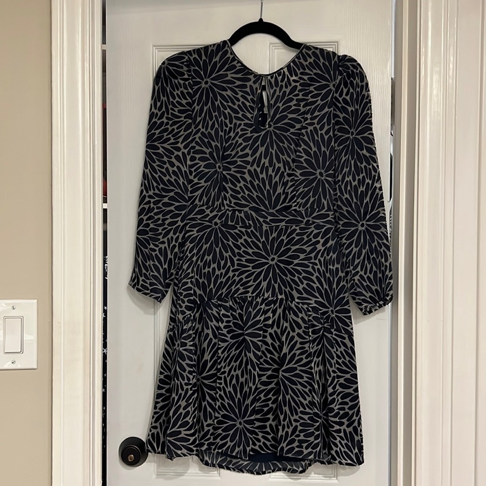 Rebecca Taylor 00 Navy Silk Cutout Dress